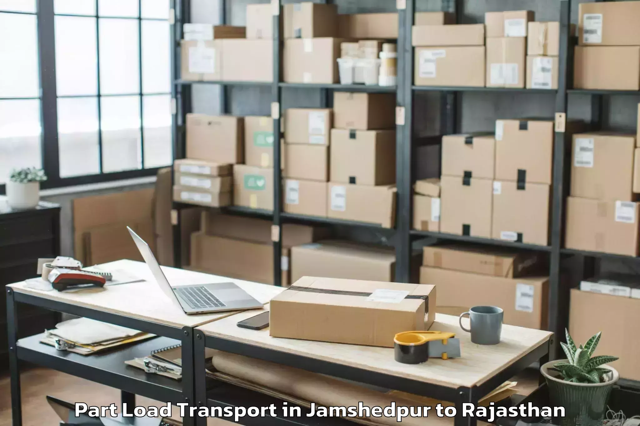 Easy Jamshedpur to Madhav University Pindwara Part Load Transport Booking